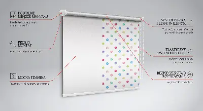 Estores de rolo interiores Pontos coloridos