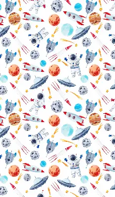 Estores de rolo interiores para janela Foguetes, cosmonautas, planetas e OVNIs