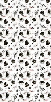 Estores de rolo interiores para janela Flamingos e folhas