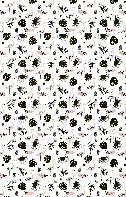 Estores de rolo interiores para janela Flamingos e folhas
