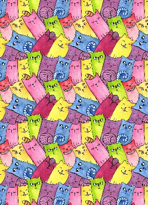 Estores de rolo interiores Gatos coloridos