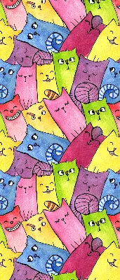Estores de rolo interiores Gatos coloridos