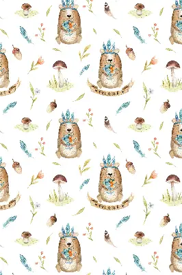 Estores de rolo interiores para janela Ursos de pelúcia e plantas