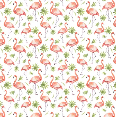Estores de rolo em tecido Flamingo e folhas
