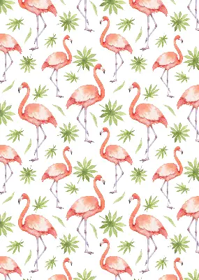 Estores de rolo em tecido Flamingo e folhas