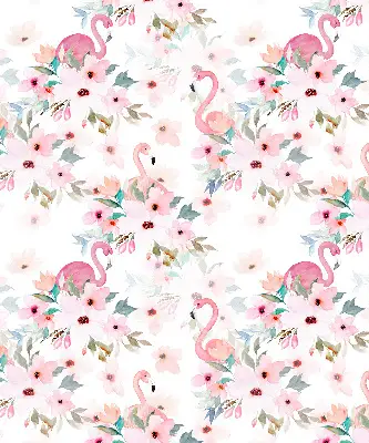 Estores de rolo interiores para janela Flamingos entre as flores