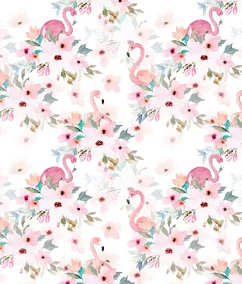 Estores de rolo interiores para janela Flamingos entre as flores