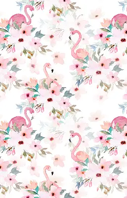Estores de rolo interiores para janela Flamingos entre as flores