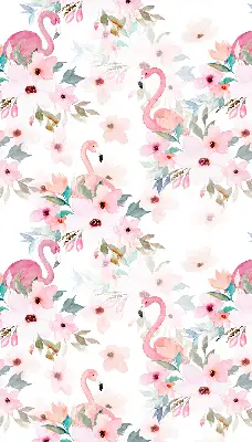 Estores de rolo interiores para janela Flamingos entre as flores