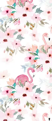 Estores de rolo interiores para janela Flamingos entre as flores