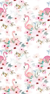 Estores de rolo interiores para janela Flamingos entre as flores