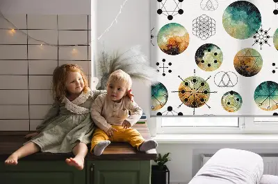 Estores de rolo interiores para janela Círculos coloridos