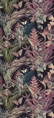 Estores de rolo interiores Plantas e pássaros exóticos