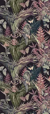 Estores de rolo interiores Plantas e pássaros exóticos