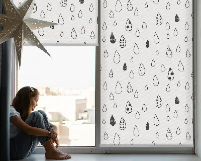 Estores de rolo interiores para janela Gotas