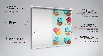 Estores de rolo interiores Cupcakes