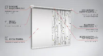 Estores de rolo para porta de varanda Listras e bolinhas