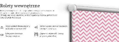 Estores de rolo para porta de varanda ziguezagues horizontais rosa