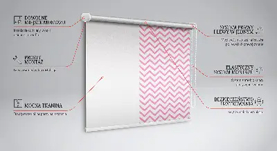 Estores de rolo para porta de varanda ziguezagues horizontais rosa