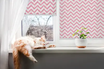 Estores de rolo para porta de varanda ziguezagues horizontais rosa