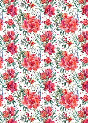 Estores de rolo interiores Flores vermelhas