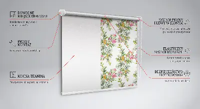 Estores de rolo para porta de varanda Flores