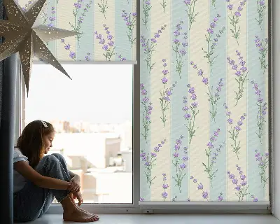 Estores de rolo interiores para janela Flores roxas