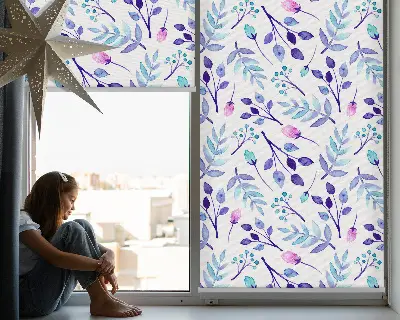 Estores de rolo interiores para janela Flores azuis