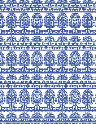 Estores de rolo para porta de varanda Padrão azul
