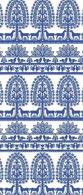 Estores de rolo para porta de varanda Padrão azul
