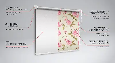 Estores de rolo interiores para janela Rosas