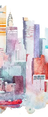 Estores de rolo interiores para janela Cidade colorida