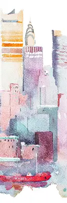 Estores de rolo interiores para janela Cidade colorida