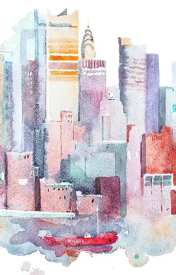 Estores de rolo interiores para janela Cidade colorida