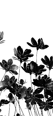 Estores de rolo para janela flores pretas