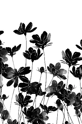 Estores de rolo para janela flores pretas