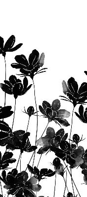 Estores de rolo para janela flores pretas