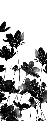 Estores de rolo para janela flores pretas