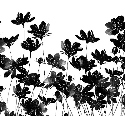 Estores de rolo para janela flores pretas