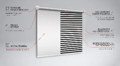 Estores de rolo interiores para janela Listras pretas