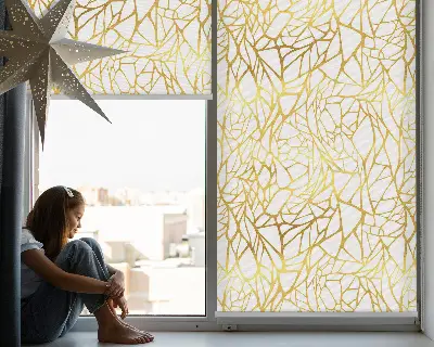 Estores de rolo interiores para janela Padrão amarelo