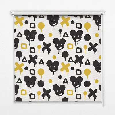 Estores de rolo interiores para janela Padrões pretos e amarelos