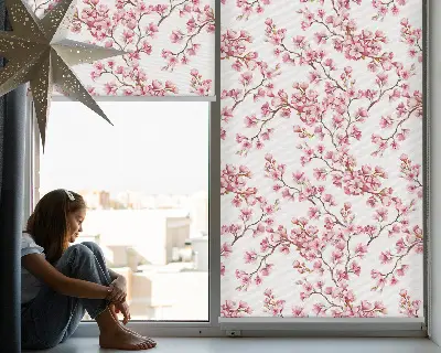 Estores de rolo interiores para janela Lírio rosa