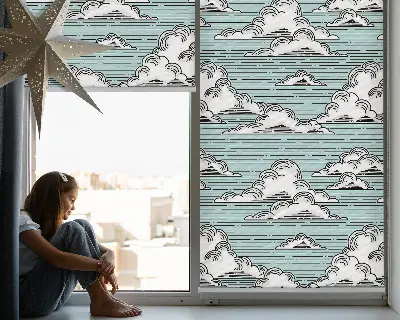 Estores de rolo para porta de varanda Nuvens