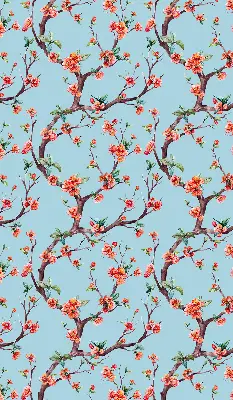 Estores de rolo em tecido botões de flores de árvores