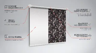 Estores de rolo interiores Garças e flores