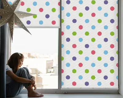 Estores de rolo interiores para janela Pontos coloridos