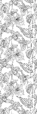 Estores de rolo interiores para janela flores desenhadas