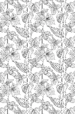 Estores de rolo interiores para janela flores desenhadas