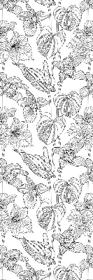 Estores de rolo interiores para janela flores desenhadas